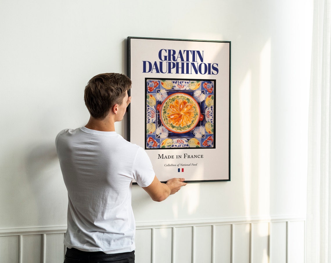 Gratin Dauphinois on Maiolica Tile Plate Art Print - Image 3