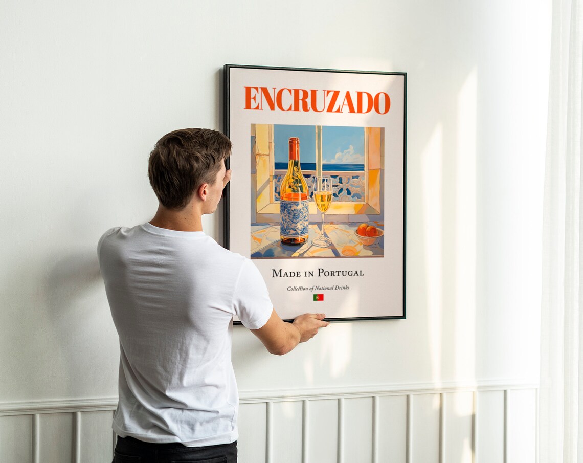 Encruzado on Azulejo Tile, Portugal Beverage Poster - Image 3