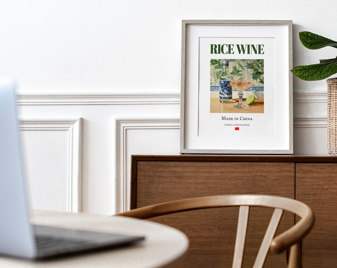 Rice Wine On Maiolica Tile, Kitchen And Bar Poster - Image 4