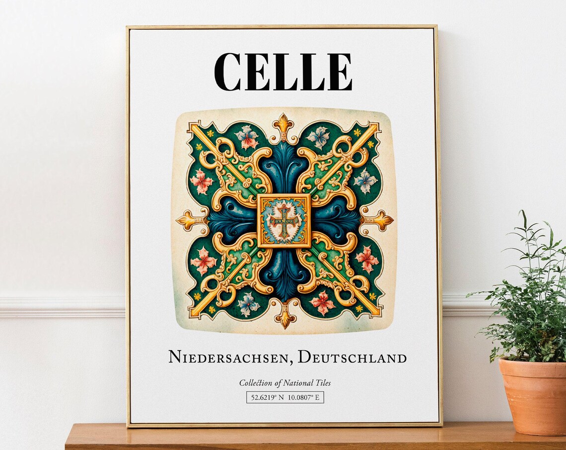 Celle Niedersachsen Germany Traditional Tile Pattern Art Print
