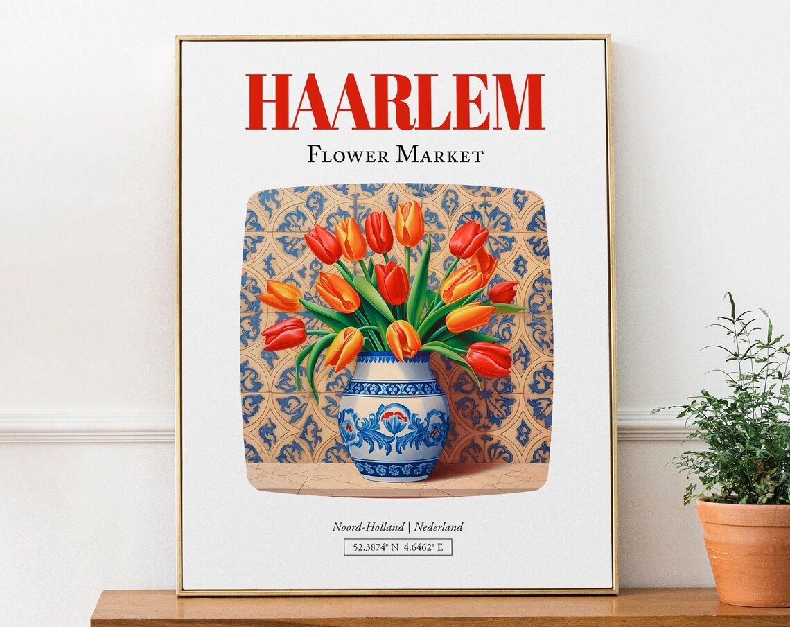Haarlem Flower Market Tulips Bouquet Art Print