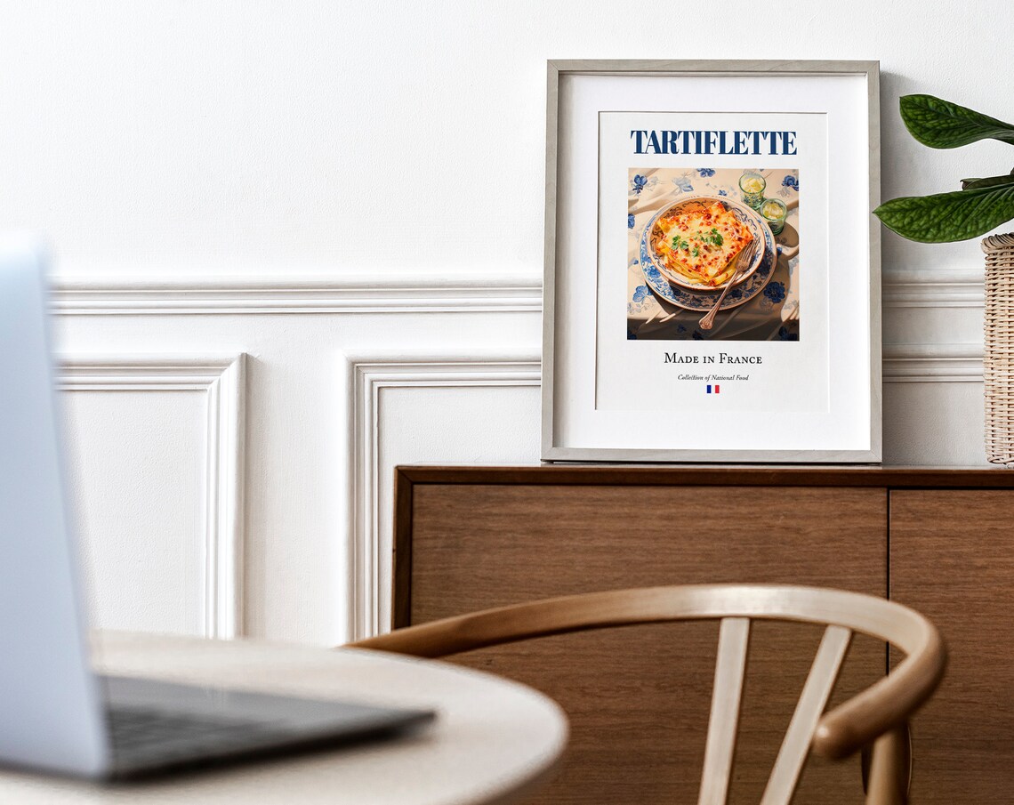 Tartiflette on Maiolica Tile Plate, French Food Art Print - Image 3