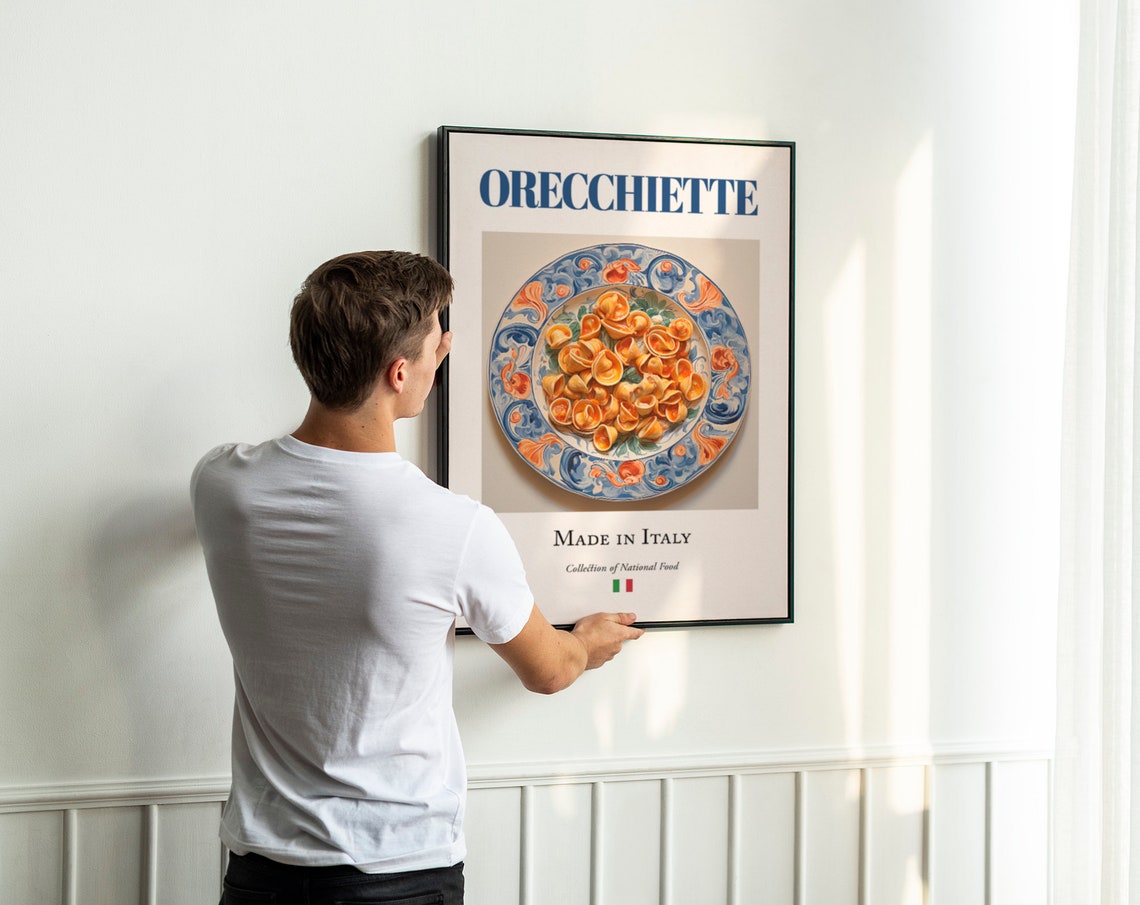 Orecchiette On Maiolica Tile Plate, Kitchen Art Print - Image 3