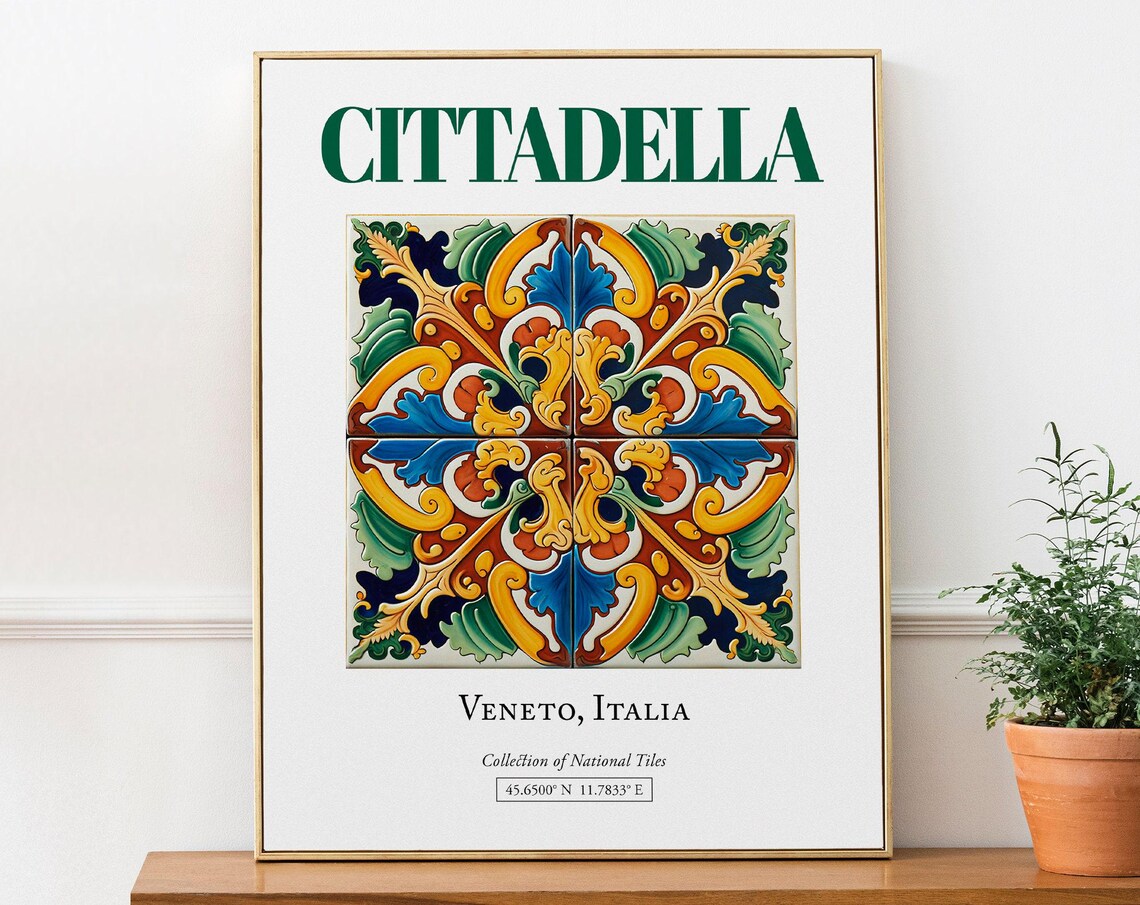Cittadella Veneto Italy Minimalist Travel Poster