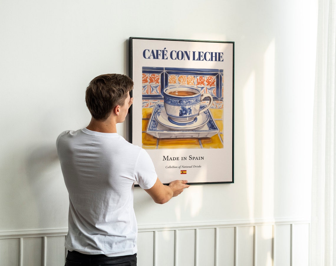 Caf Con Leche On Maiolica Tile, Poster Print - Image 3