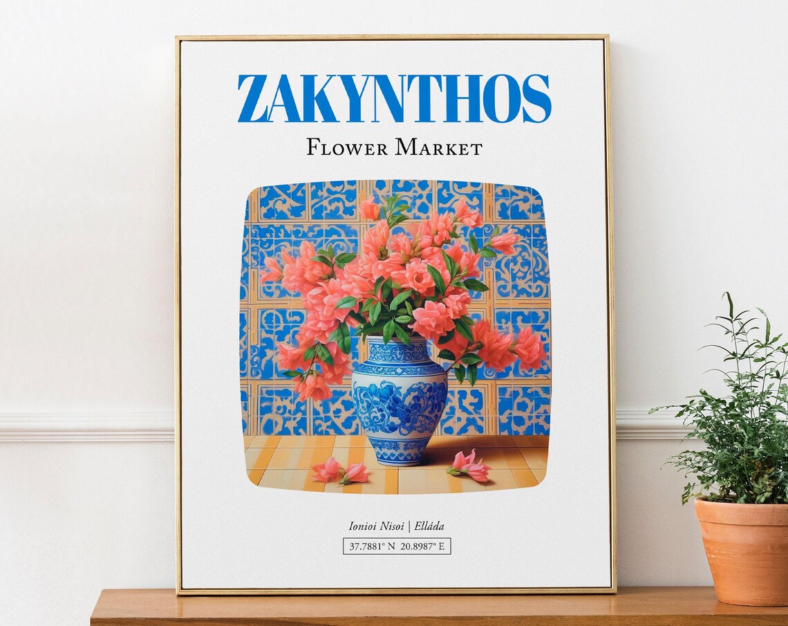 Zakynthos Flower Market Bougainvillea Bouquet Art Print