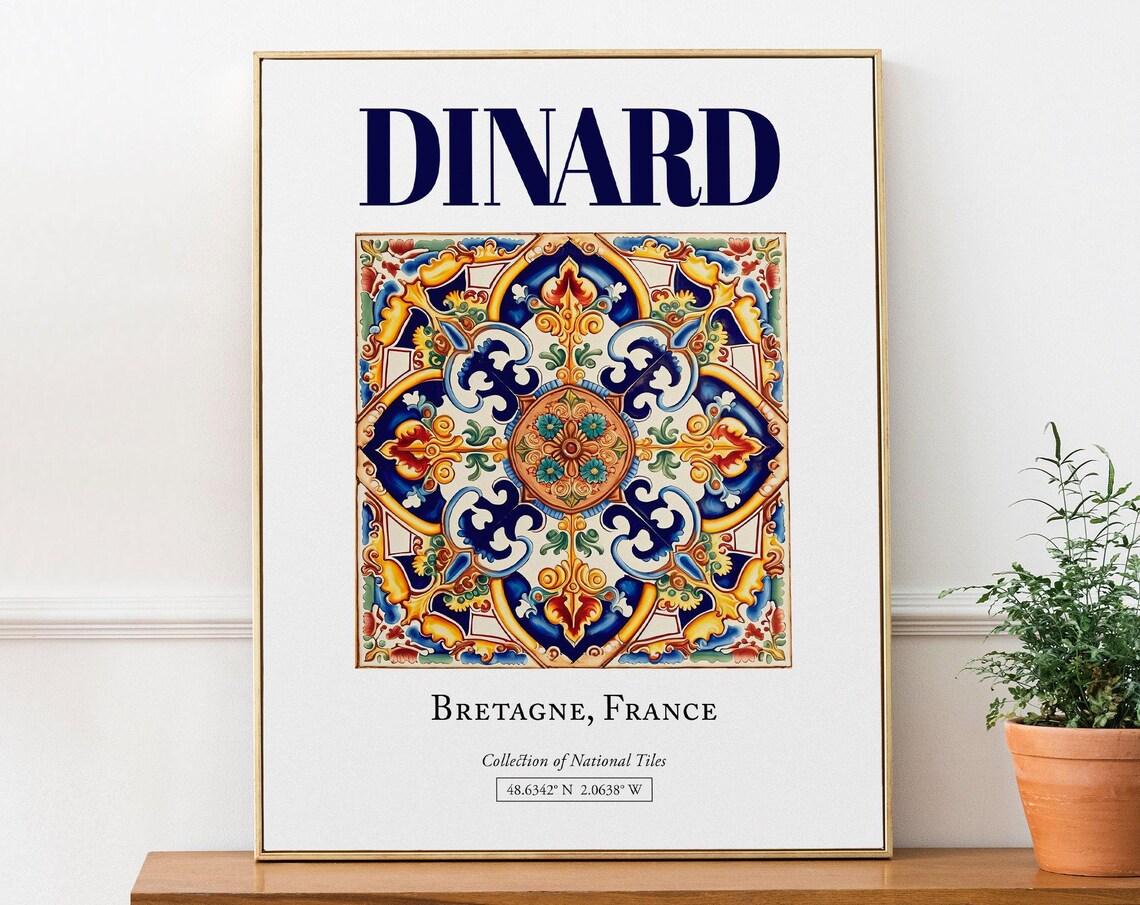 Dinard Bretagne France Traditional Tile Travel Poster