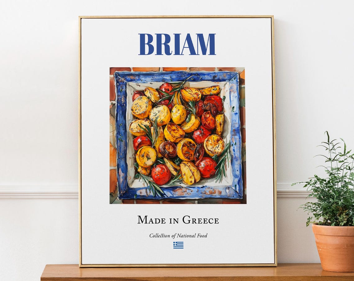 Briam Greek Roasted Vegetables Traditional National Food Dish Poster