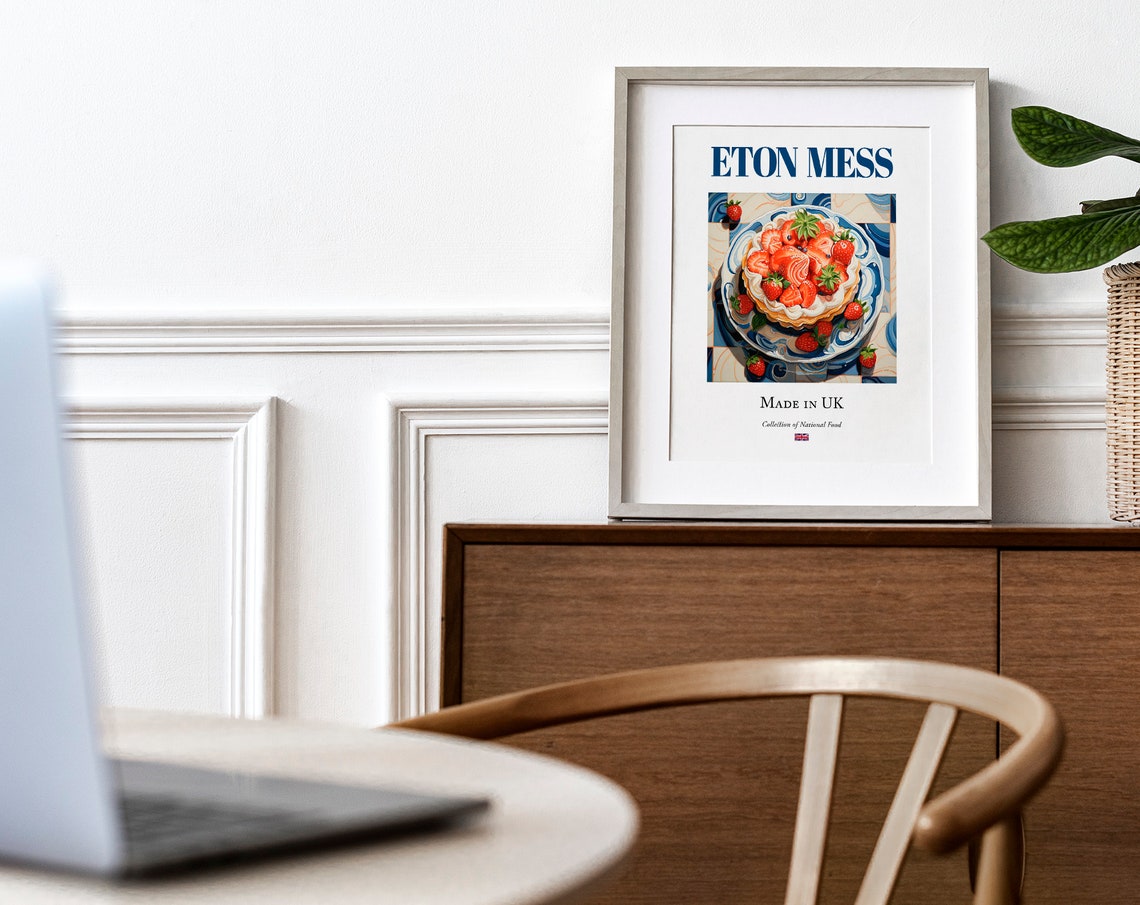 Eton Mess on Maiolica Tile Plate, Food Poster - Image 4