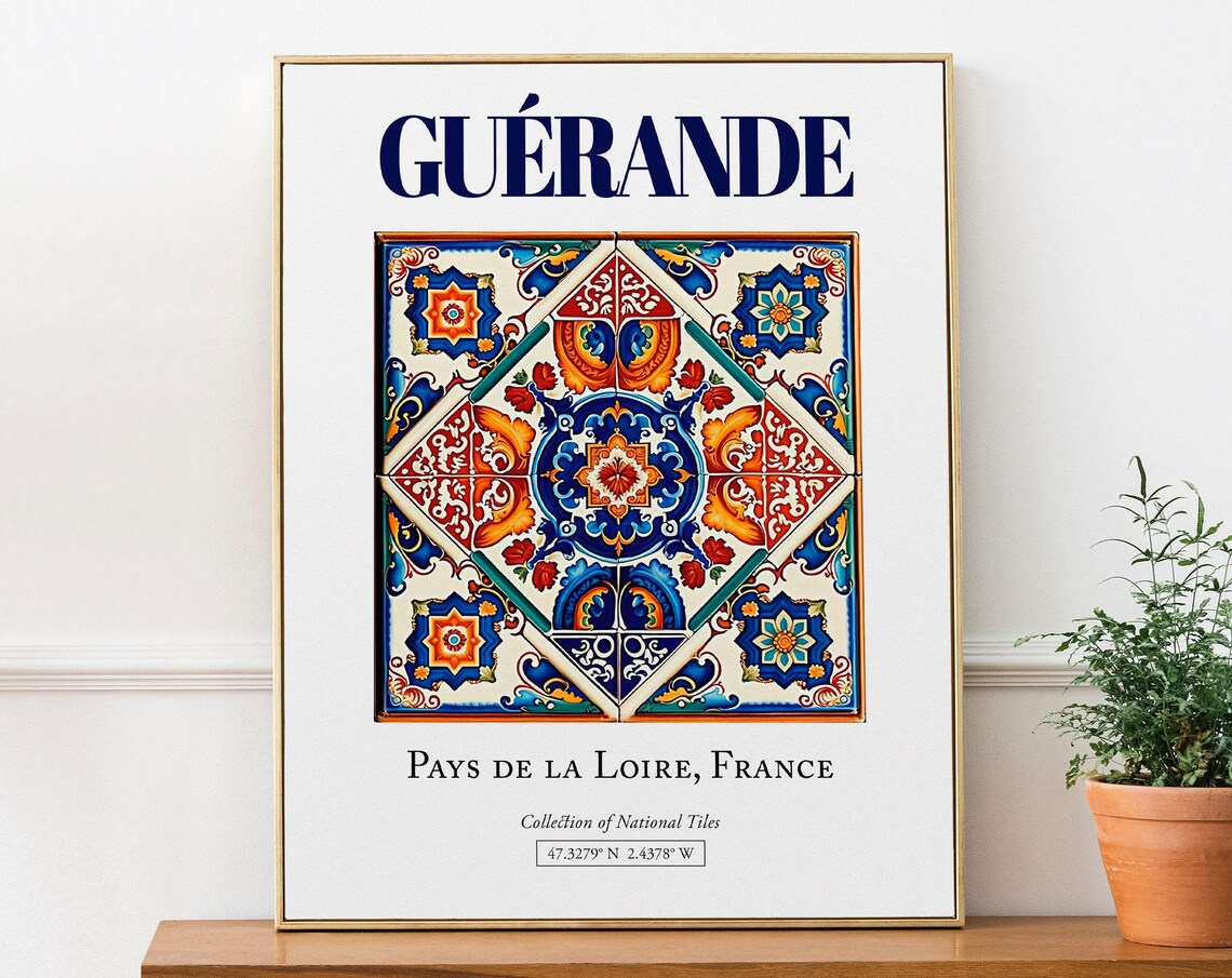 Gurande Pays De La Loire France Folk Tile Poster