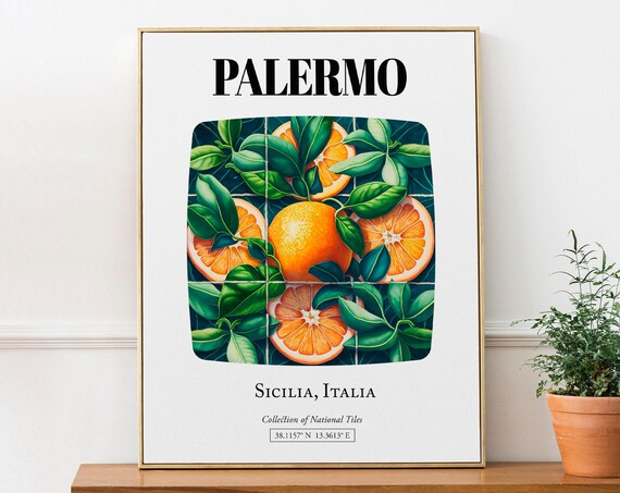 Palermo Sicilia Italy Tile Pattern Travel Poster
