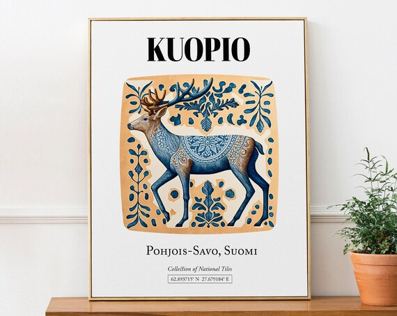 Kuopio Pohjoissavo Finland Traditional Tile Pattern Poster