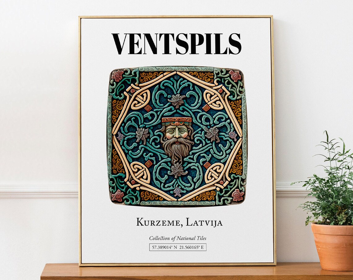 Ventspils Kurzeme Latvia Traditional Tile Pattern Art Print