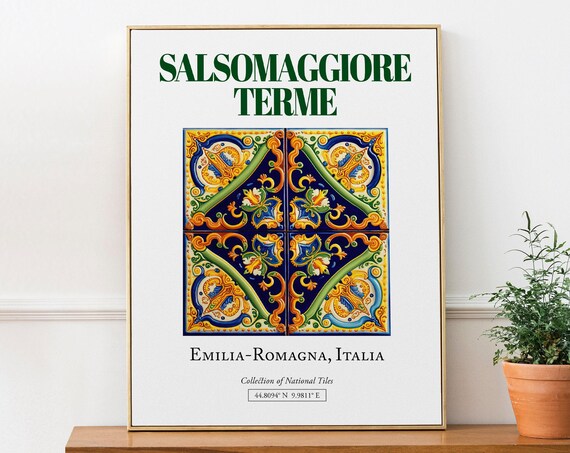 Salsomaggiore Terme Minimalist Maiolica Tile Poster