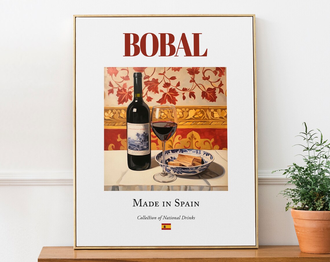 Bobal on Maiolica Tile, Valencian Beverage Poster