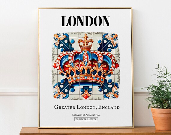 London Royal Charm Traditional Tile Pattern Poster