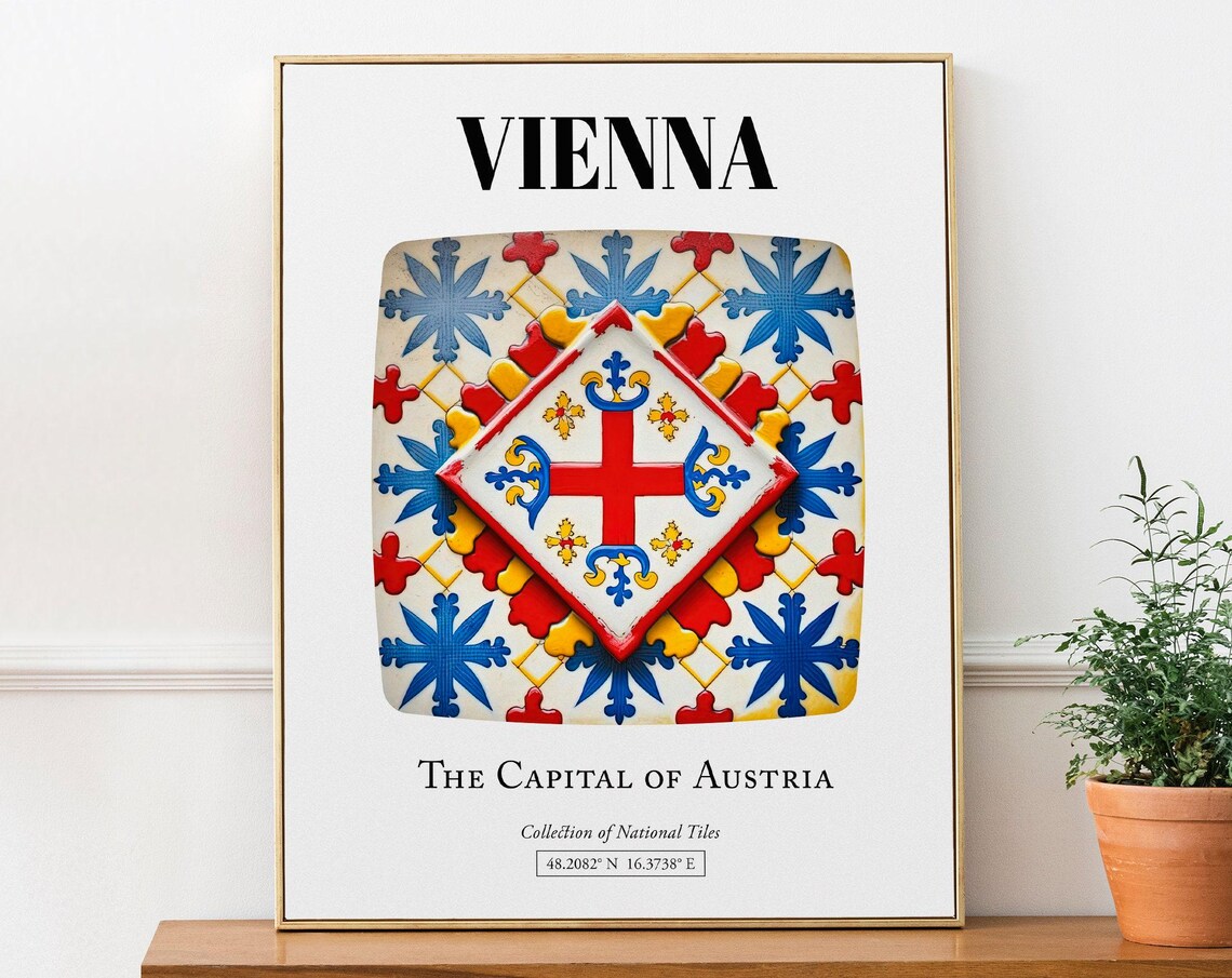 Vienna Austria Traditional Tile Pattern Art Print