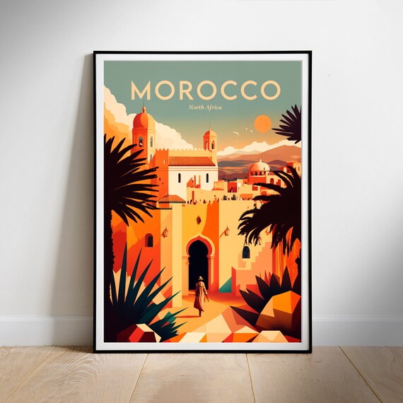 Printable Wall Art Morocco Retro Travel Poster Instant Decor New Home Gift