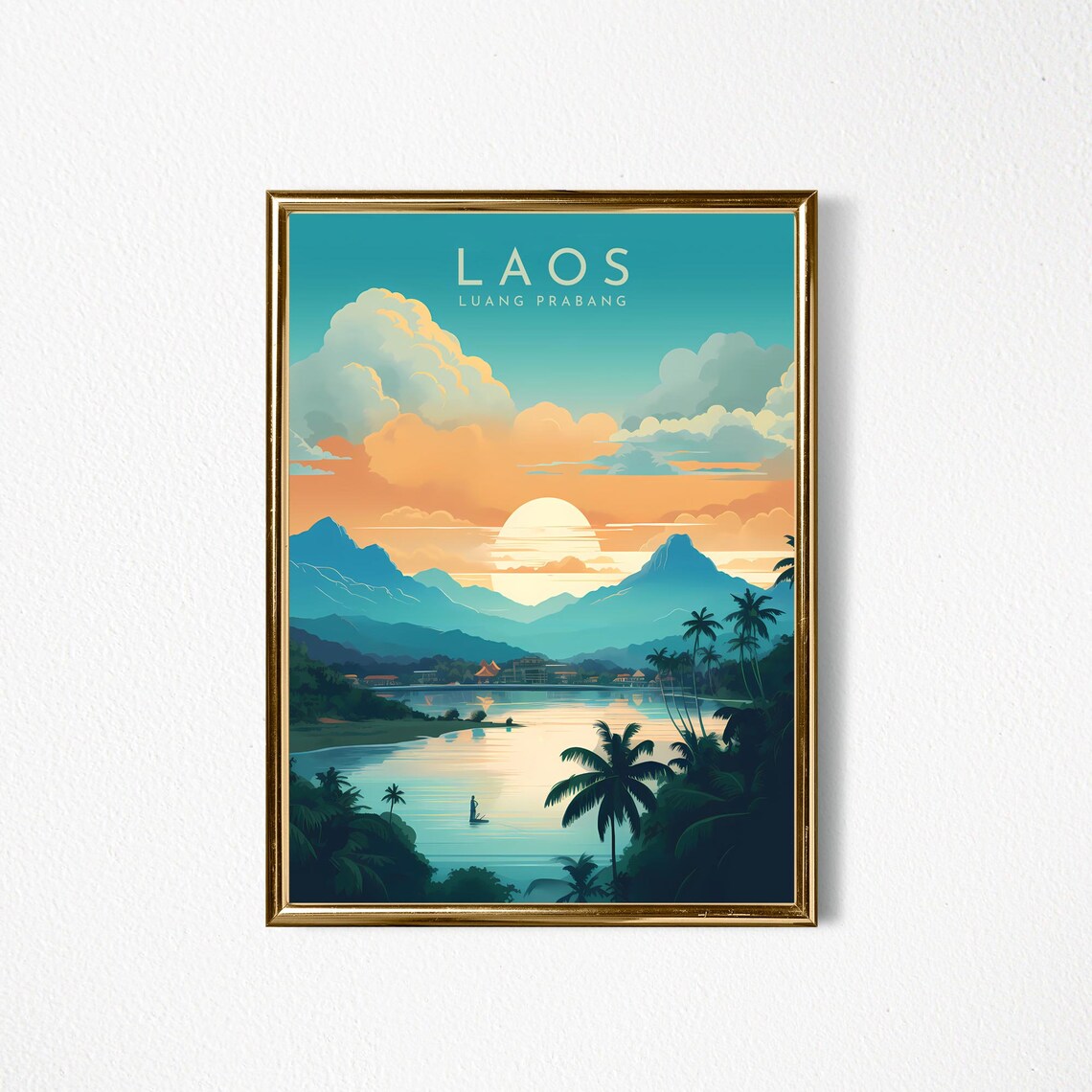 Laos Luang Prabang Retro Travel Poster, Travel Poster - Image 2