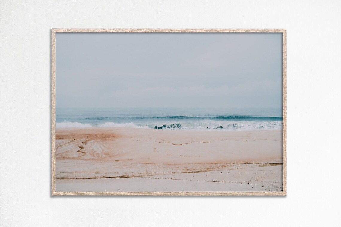 Soft Colors Beach Neutral Coastal Landscape Art Print