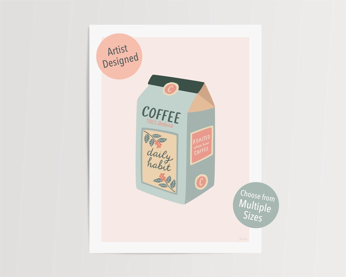 Coffee Art Poster, Kitchen Art For Coffee Lovers - Image 3
