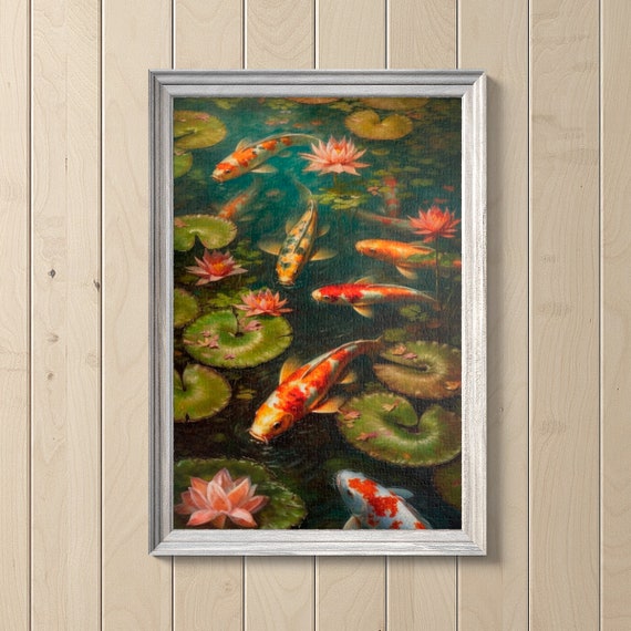 Japanese Koi Fish Jigsaw Puzzle 1102525201014 Pcs Kids Adults Puzzle Zen Garden Wall Decor Family Activity Water Lily Pond Wall Art