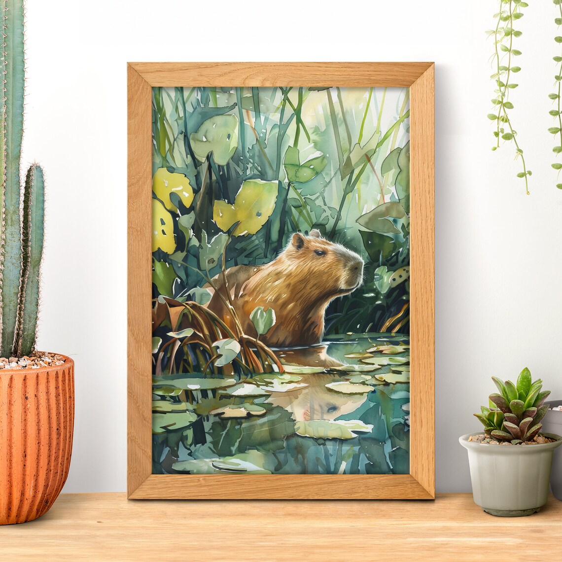 Capybara Mangrove Forest Wildlife Vintage Nature Poster