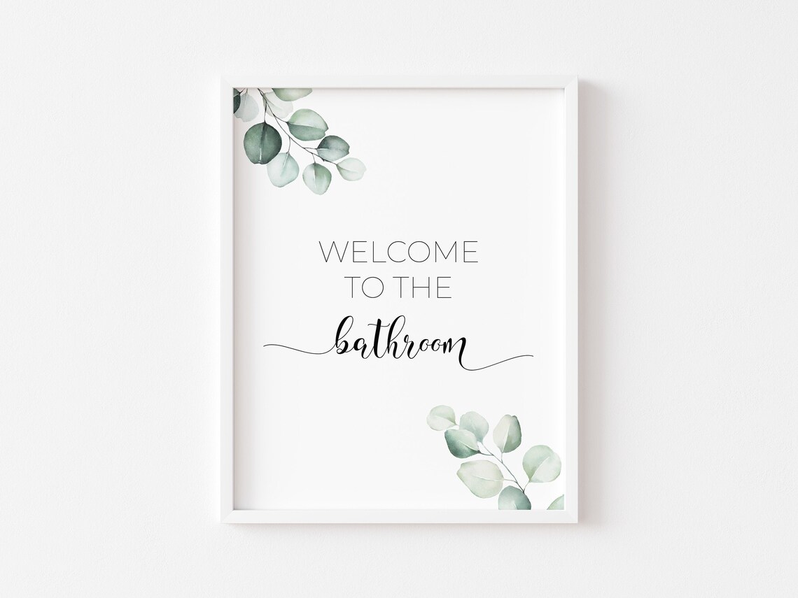 Minimalist Eucalyptus Bathroom Art Print