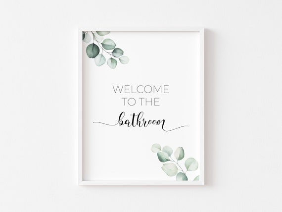 Minimalist Eucalyptus Bathroom Art Print