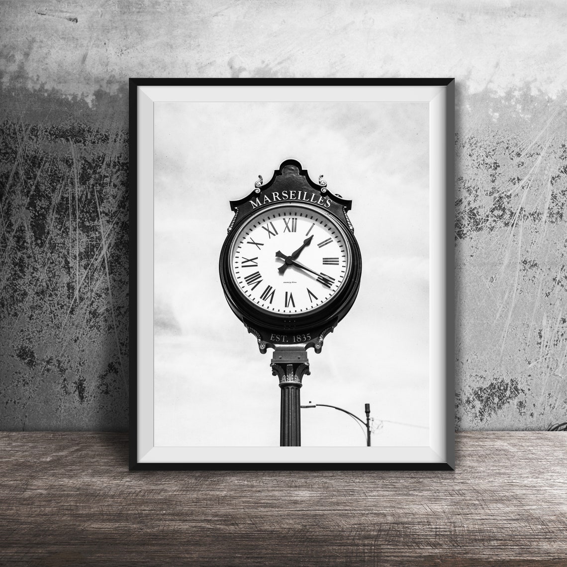 Marseilles Illinois Est. 1835 Street Clock Tower Photo Poster - Image 2