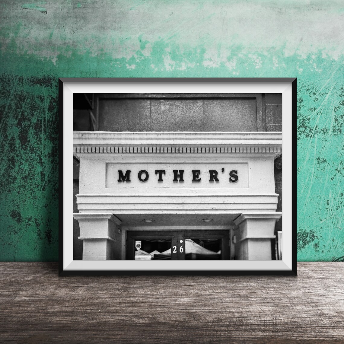 Mother's Bold Yellow Bar Entrance with Red Doorway Sign Photo Poster - Image 2