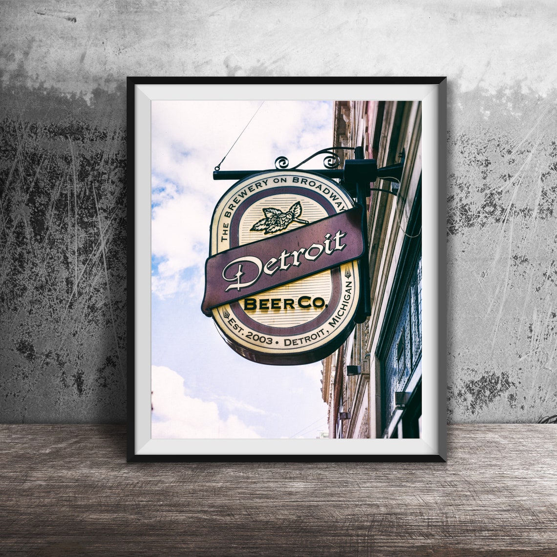 Detroit Bar Sign Print Detroit Photography Print Original Wall Art Photo Modern Photography Unframed Decor Detroit Beer Co
