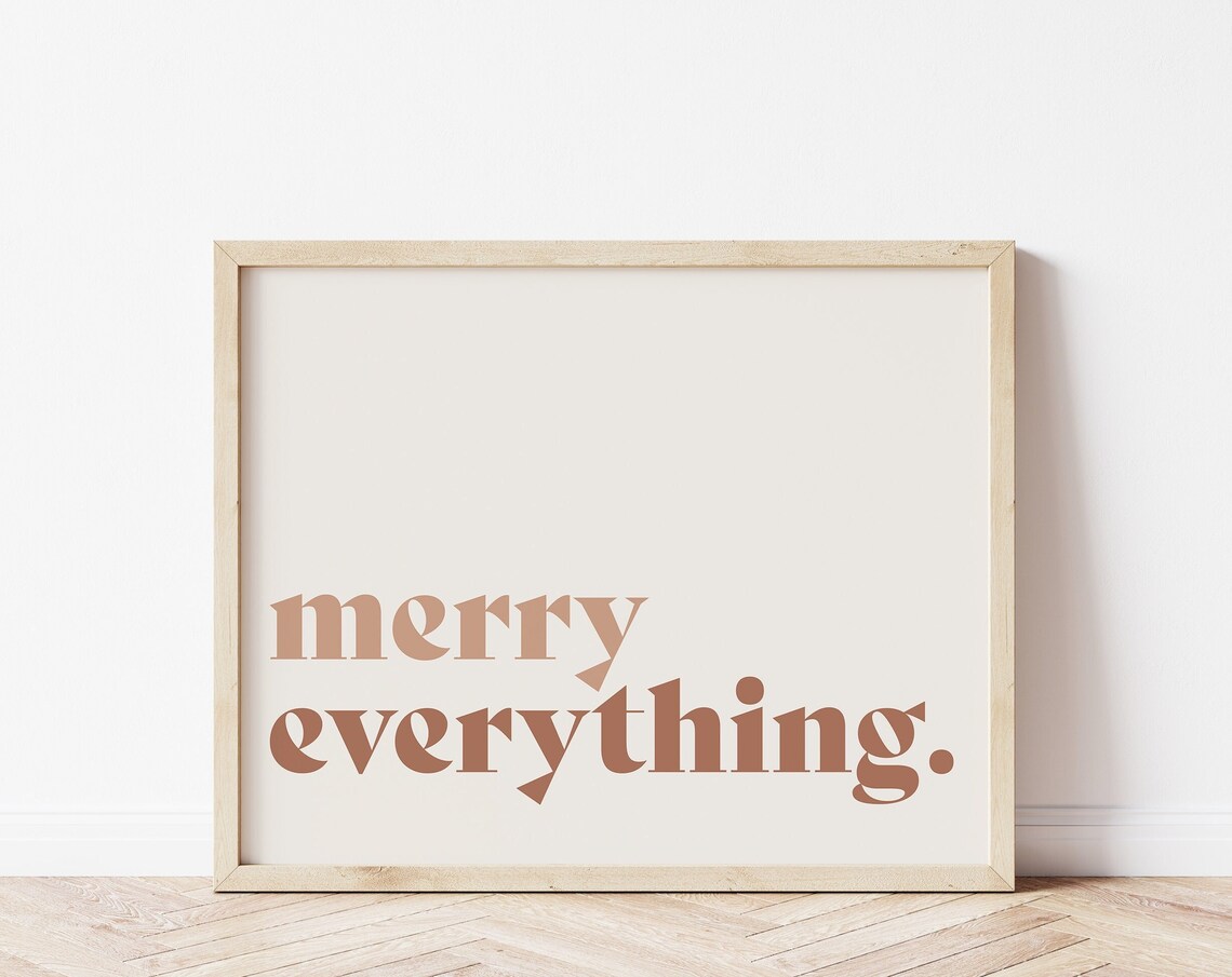 Merry Everything Boho Christmas Art Print