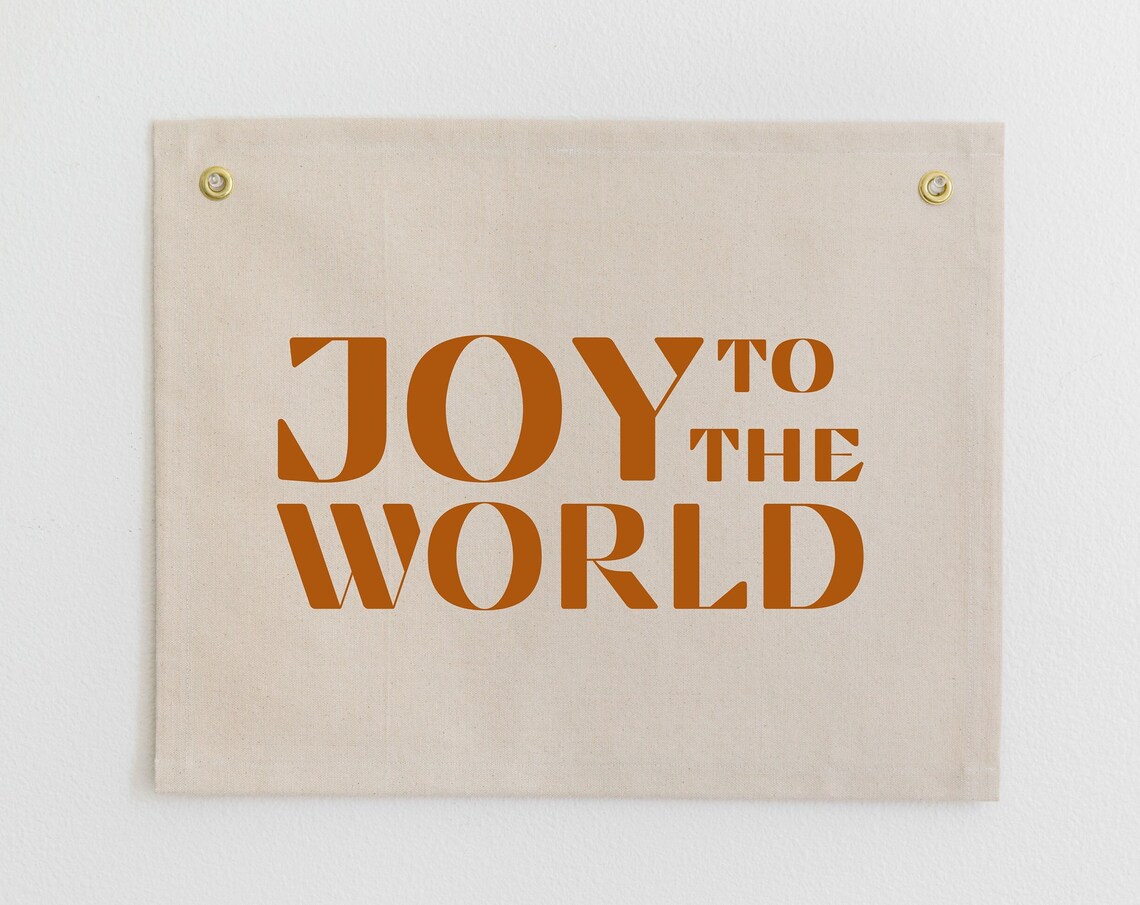 Joy To The World Banner, Boho Christmas Wall Art