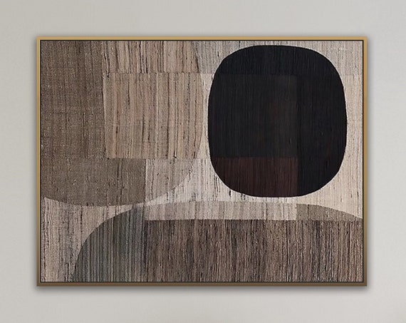 Neutral Wabi Sabi Wall Art Black Brown Wall Art Black Brown Minimalist Painting Black Abstract Art Black Painting Beige Black Wall Decor