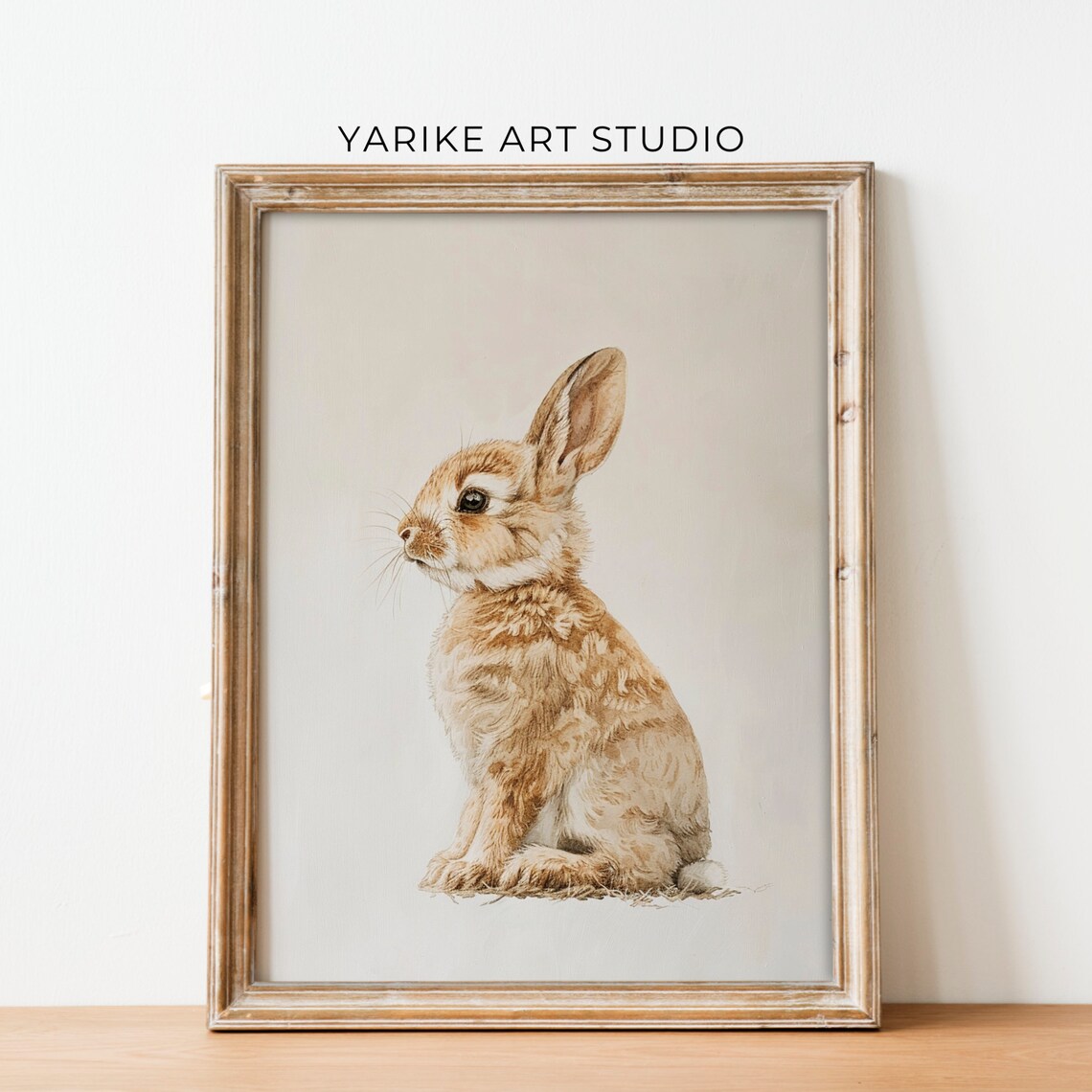 Sweet Brown Bunny Portrait Soft Watercolor Wildlife Art Poster - Image 5