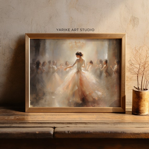 Ballet Nursery Art Antique Ballerina Nursery Decor Pink Girls Room Ballet Dancer Painting Ballerina Print Girl Wall Art 550