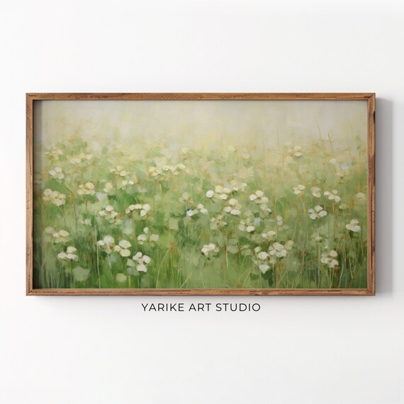 White Clover Field Misty Green Saint Patricks Day Spring Poster