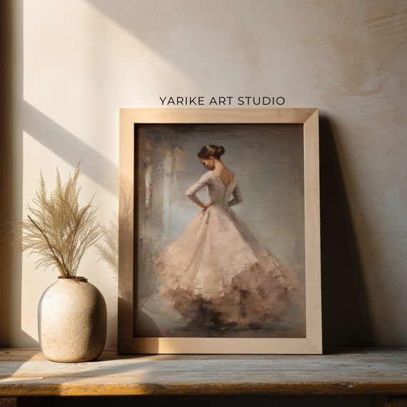 Ballet Nursery Art Antique Ballerina Nursery Decor Pink Girls Room Ballet Dancer Painting Ballerina Print Girl Wall Art 485