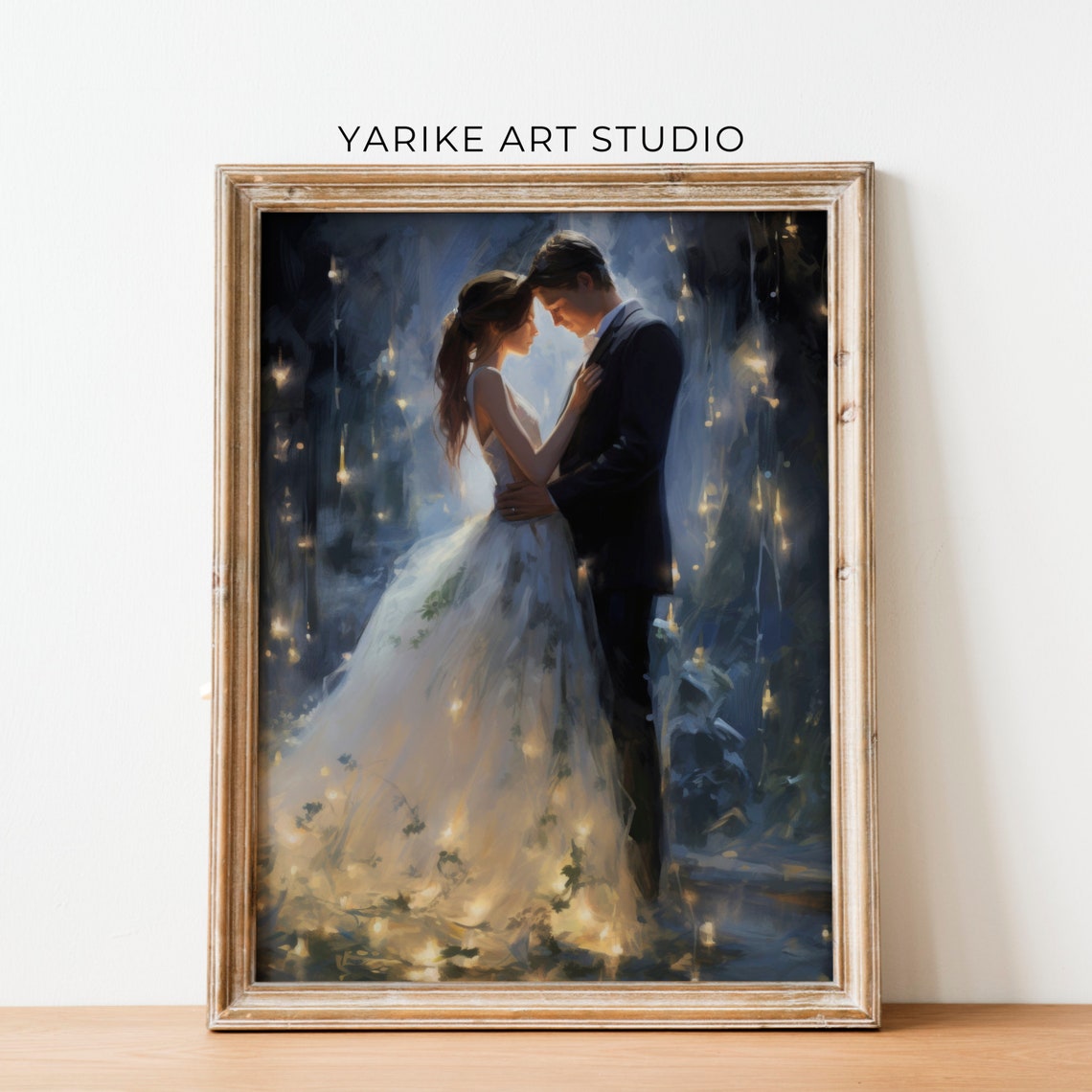 Romantic Couple Dancing Under Night Lights Enchanted Love Poster - Image 2