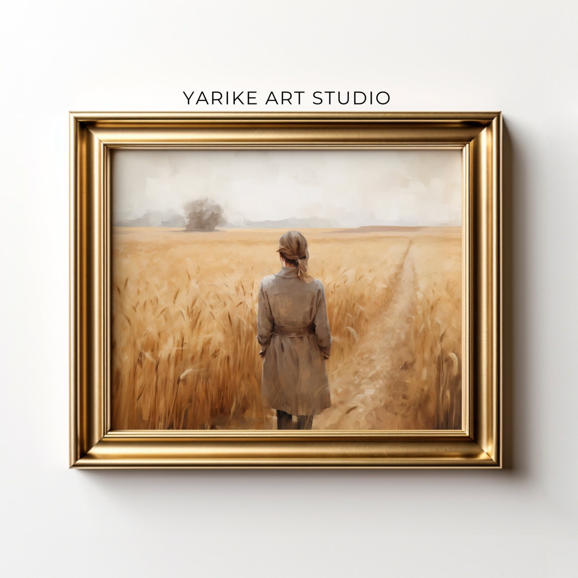 Woman In Wheat Field Landscape Painting Autumn Decor Autumn Print Farmhouse Decor Autumn Wall Art Wheat Field Ai Wall Art 419 - Image 5