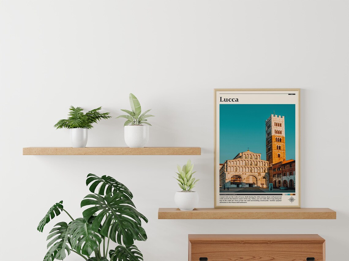 Lucca Italy Cathedral Bell Tower Historic Piazza Photography Poster - Image 3