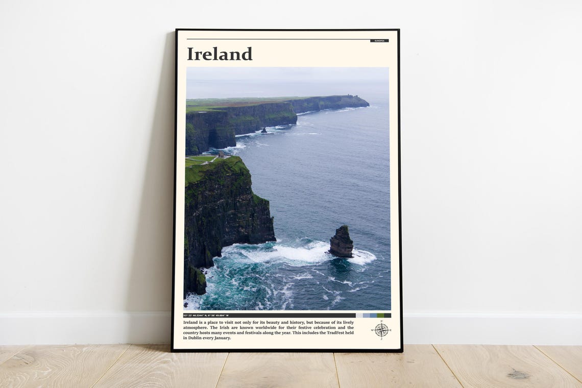 Ireland Cliffs of Moher Dramatic Sea Cliffs Ocean View Poster