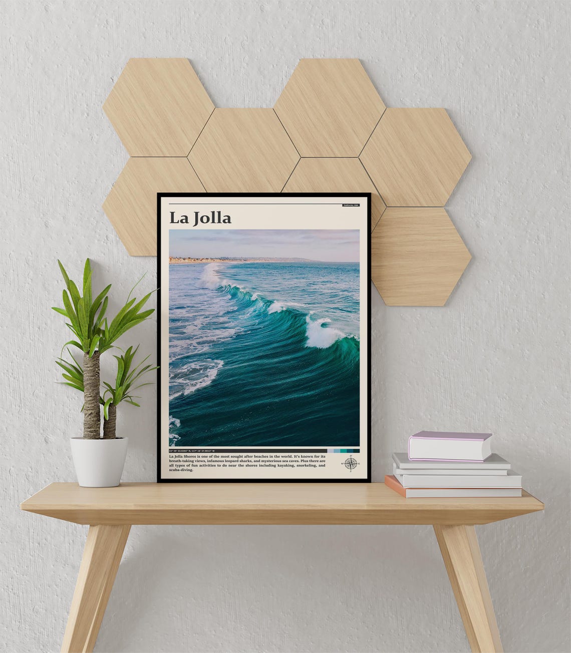 La Jolla San Diego Ocean Wave Crashing Surf Photography Poster - Image 3