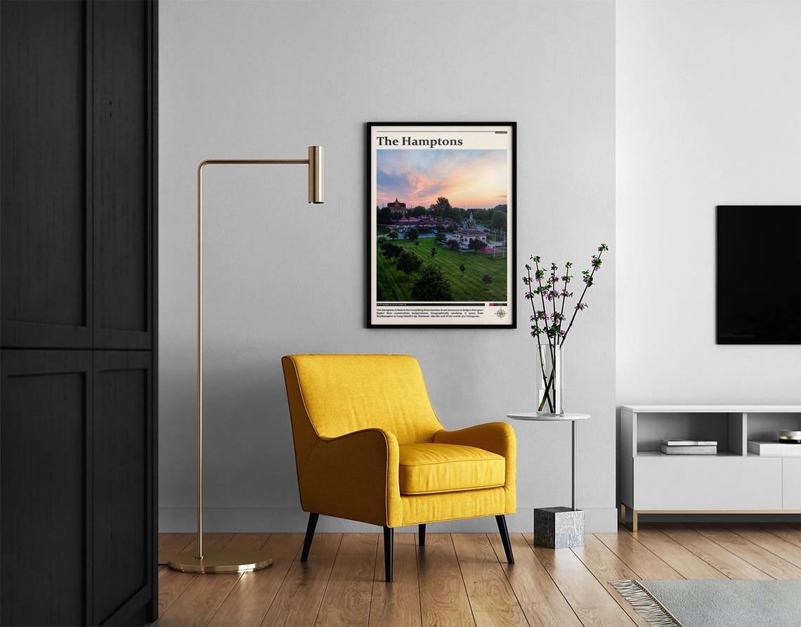 The Hamptons Aerial Sunset View Temple With Golden Spires Poster - Image 2