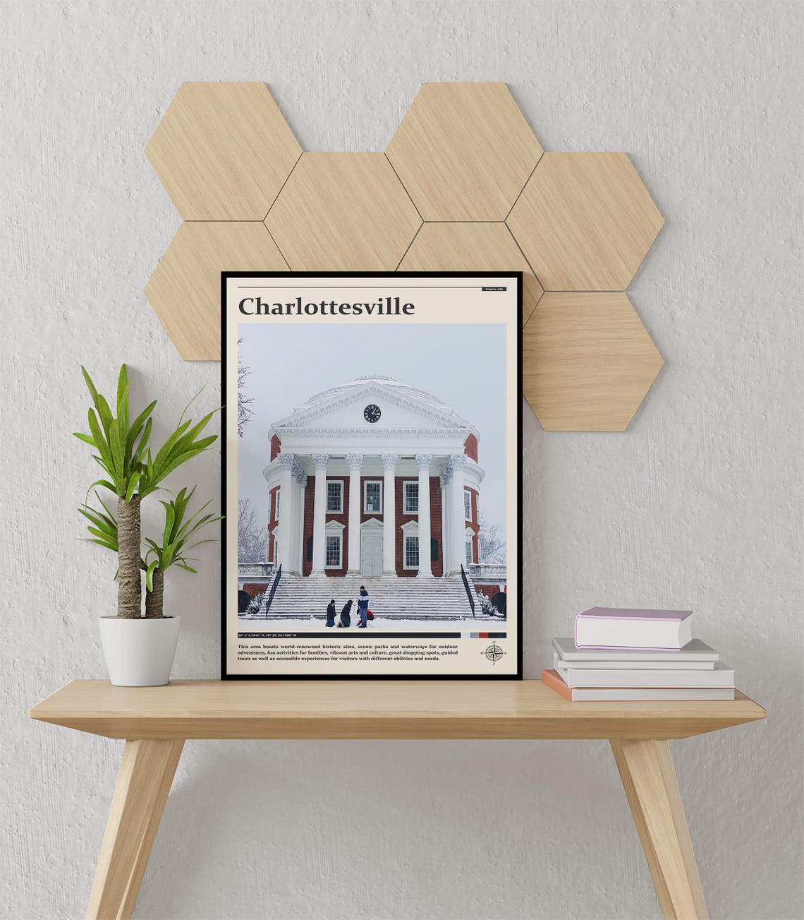 Charlottesville Virginia UVA Rotunda Snowy Winter Scene Poster - Image 3