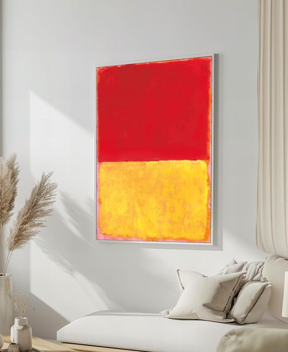 Mark Rothko Painting Vibrant Red And Yellow Abstract Art Bold And Bright Gift For Art Enthusiasts