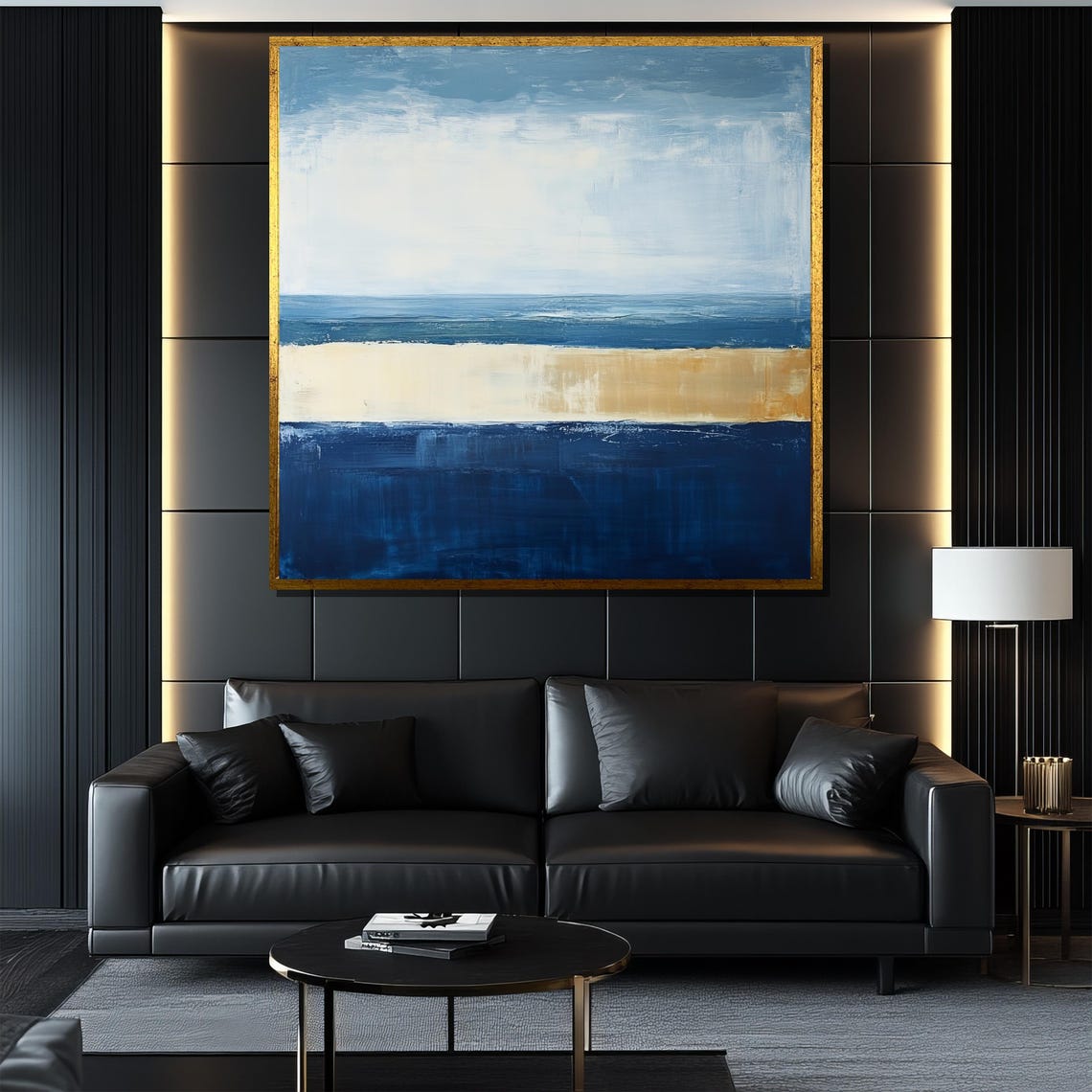 Rothko Style Blue Cream Horizon Soft Seascape Abstract Art Poster - Image 4