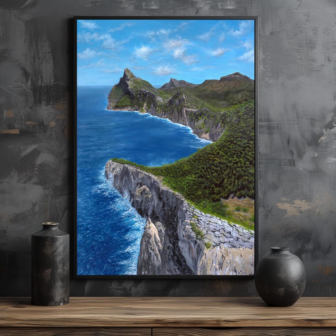Dramatic Coastal Cliffs Majestic Ocean Landscape Nature Poster - Image 2