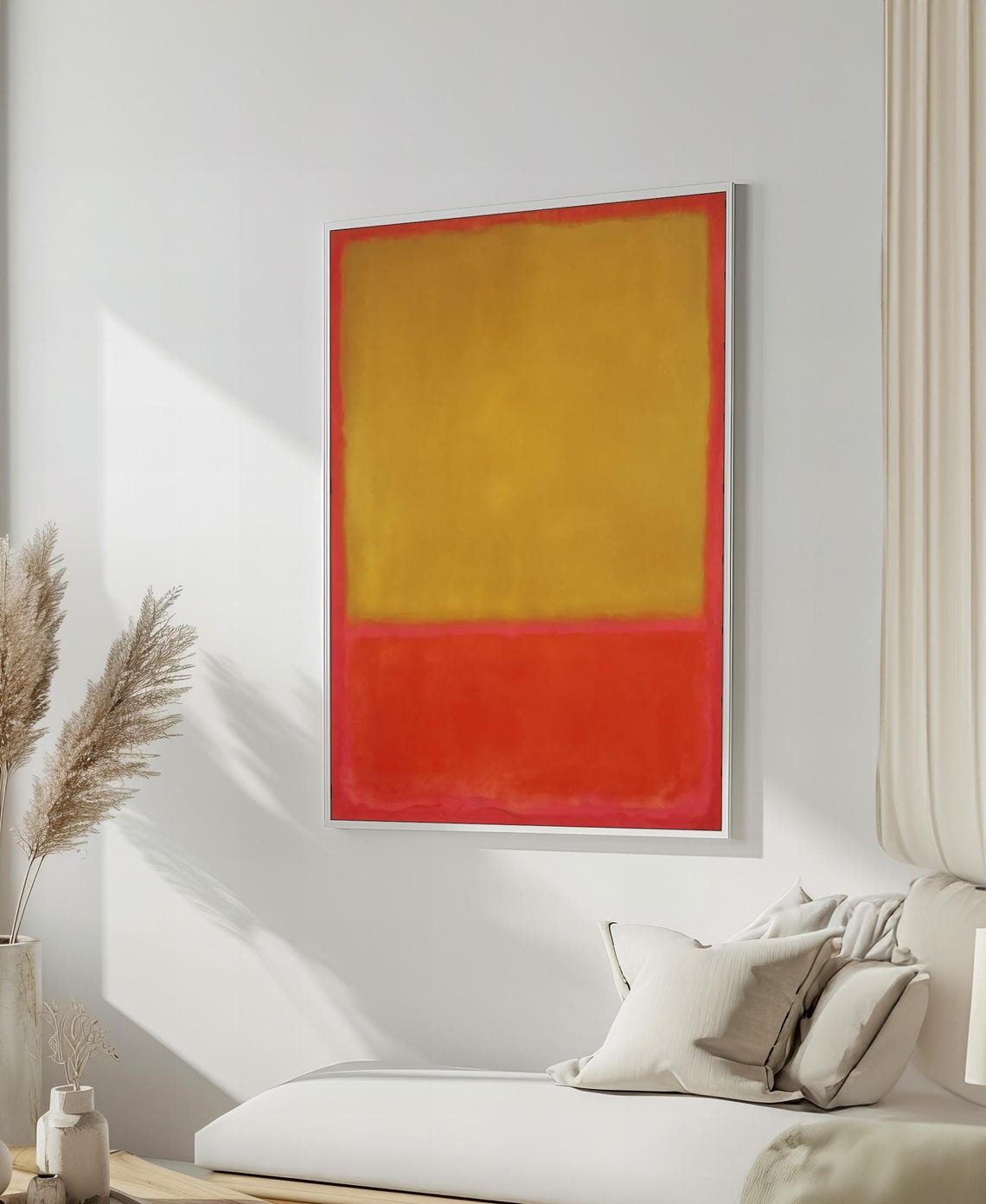 Mark Rothko Style Golden Ochre And Rich Red Abstract Art Poster